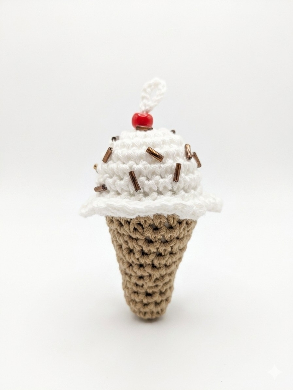Handmade Crochet Ice Cream Bag Charm